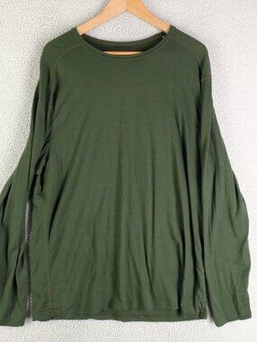 True North Shirt Mens Extra Large Green Merino Wool Base Layer Long Sleeve